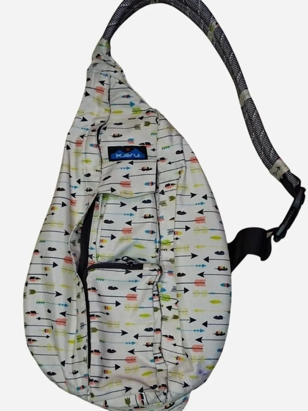 Kavu White Arrow Print Sling Bag
